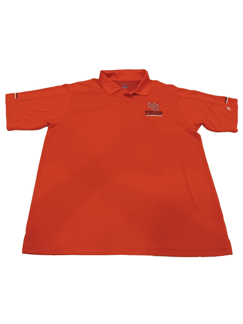 Champion Utah Utes Shirt Mens XL Orange Polo Short Sleeve Football Collegiate Ex
